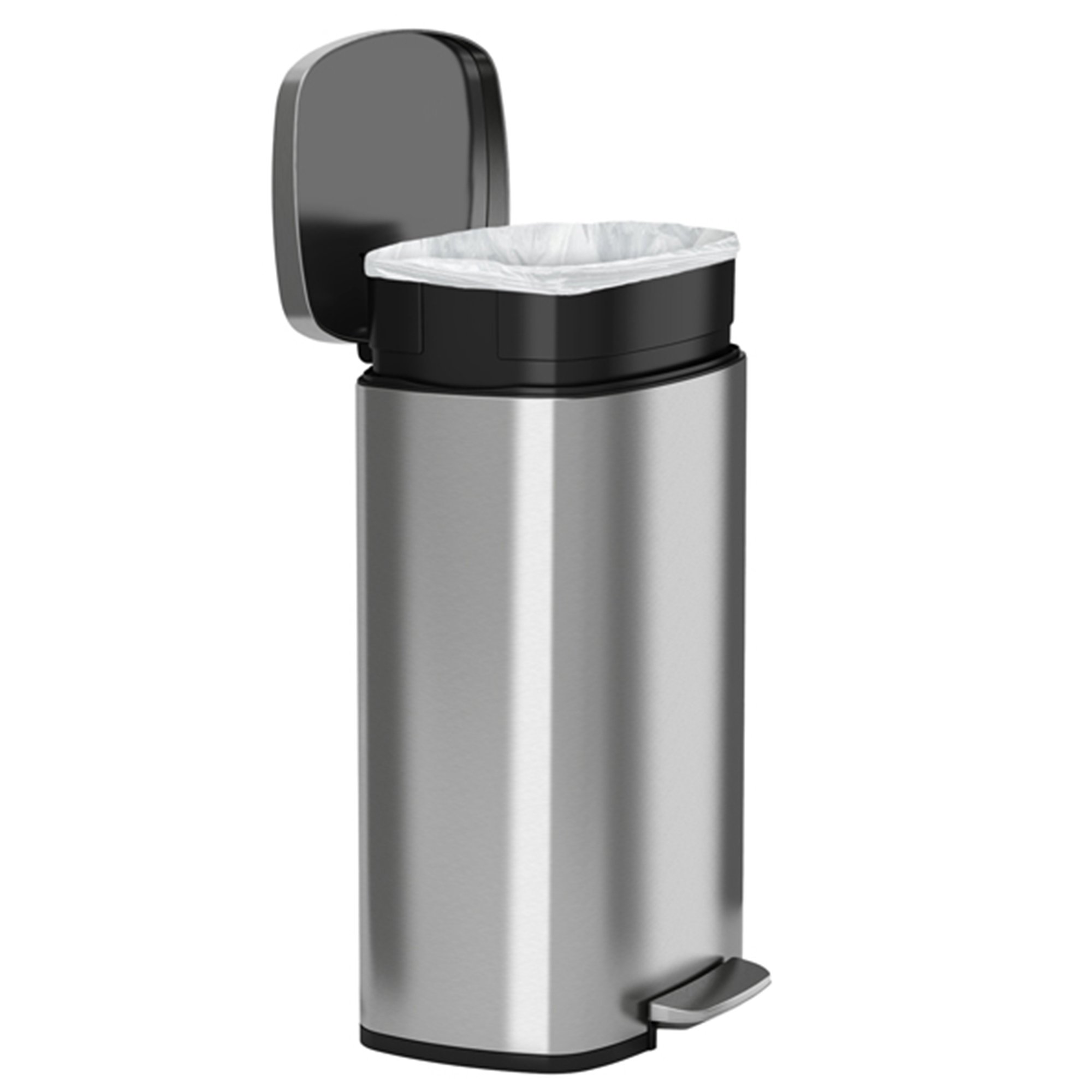 iTouchless SoftStep 13.2 Gallon Stainless Steel Step Trash Can, 50 Liter Pedal 814839020500 eBay