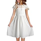 blibean Girls Summer Flower Dresses Semi Formal Lace Wedding Dress Size 6-15 Years