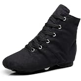 YOYODANCE Soho Canvas Lace-up Dance Shoes Flat Practice Black Red Jazz Dancing Boots for Men Women