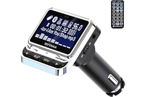 Bluetooth FM Transmitter for Car, Wireless Car Radio Adapter, Handsfree Auto Kit with Remote Control, MP3 Music Player Suppor
