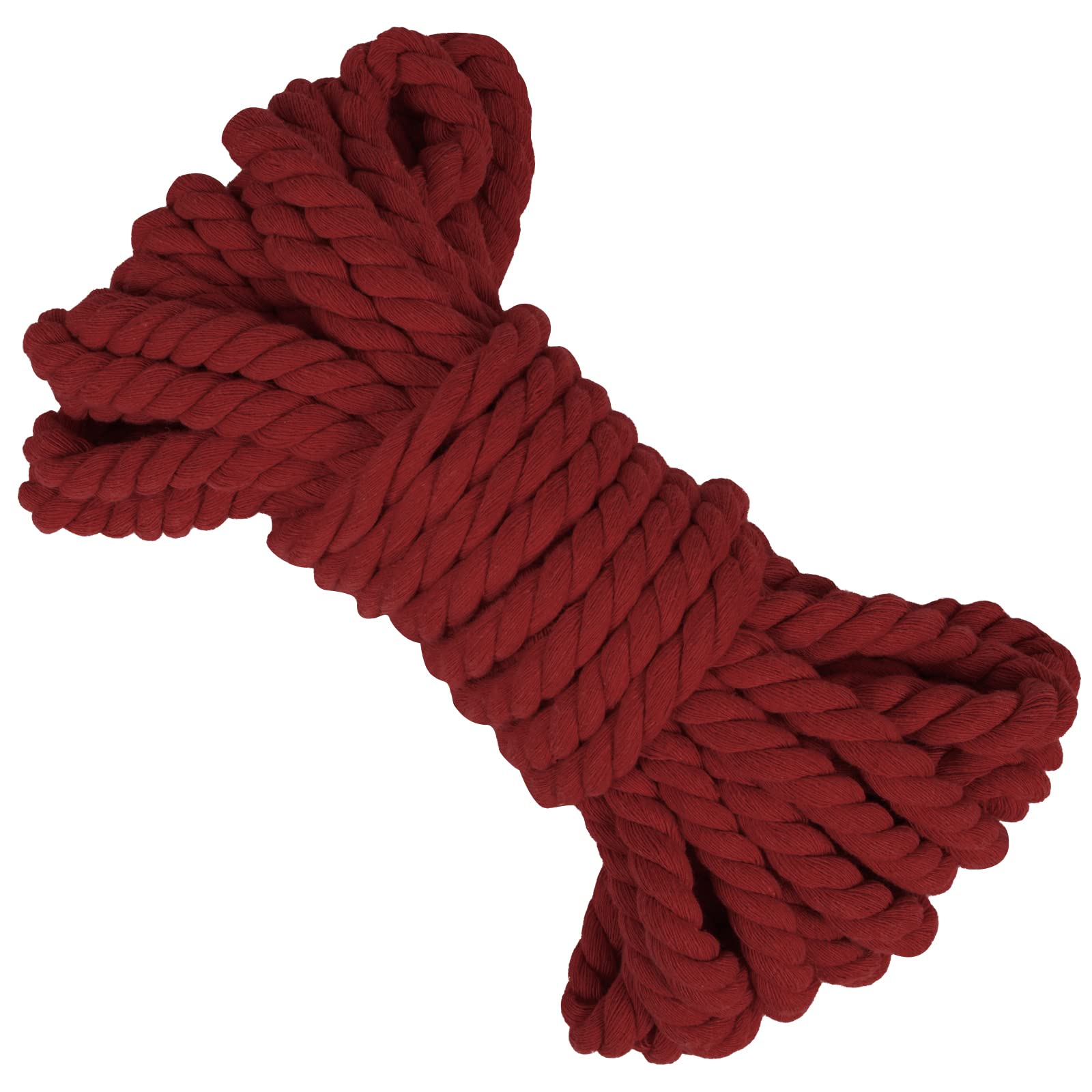 LEREATI 10mm Macrame Cord 10m Thick Macrame Rope Soft Cotton Rope, Natural Cotton Twine String for Macrame Plant Hanger, Wall Hanging, Knitting, DIY Crafts, Gardening, Decoration (Wine Red) — image 1