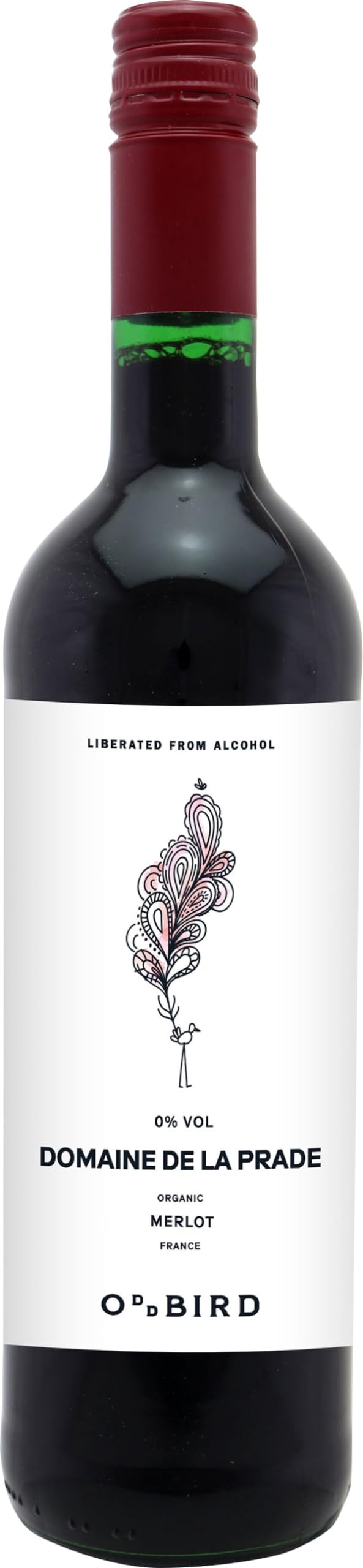 Oddbird Domaine De La Prade Merlot Shiraz | Organic Red Wine | Non-Alcoholic | 750ml