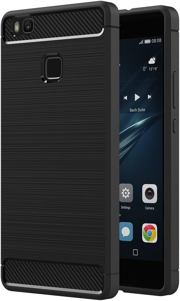 Yoedge [2 Pezzi per Huawei P20 Lite Cover, Silicone Morbide Matte Custodia con Aereo Disegni, Ultra Sottile TPU Case Protettiva Completa Antiurto per Huawei P20 Lite 5,84 Pollice, Nero & Bianca