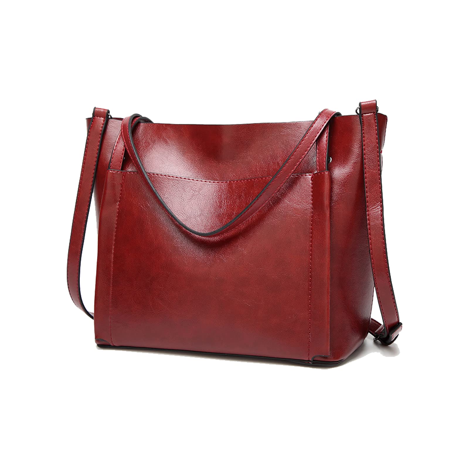 Aileese Womens Soft PU Leather Handbags Large Capacity Retro Vintage Top-Handle Casual Tote Shoulder Laptop Bags