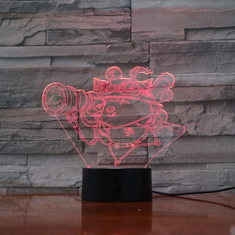 LLWWRR1 Heros Led Night Light Touch Sensor 7 Color Changing Child Kid Baby Kit Nightlight Teemo Table Lamp Bedroom