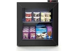 COWSAR 1.2 Cu Ft Mini Freezer Compact Display Freezer with Removable Shelf Countertop Freezer for Kitchen/Office/Dorm 7 Temperature Settings -18â„‰ to -10â„‰ for Ice Cream/Meat/Sea Food