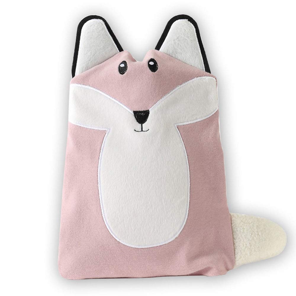 WISDOM LIFE Hot Water Bag,Rabbit Hot Water Bottles with Fleece Covers for Pain Relief,Fox