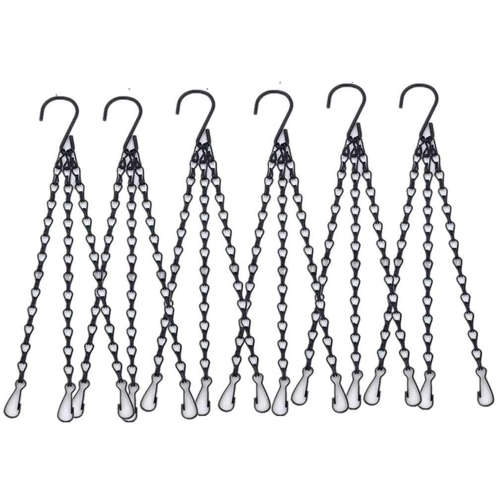 OUKEYI 6 PiecesHanging Chain， Heavy Duty 22 Inch Hanging Flower Basket Galvanized Replacement Chain -3 Point Garden Plant Hanger for Outdoor or Indoor for Bird Feeder Lantern Planter
