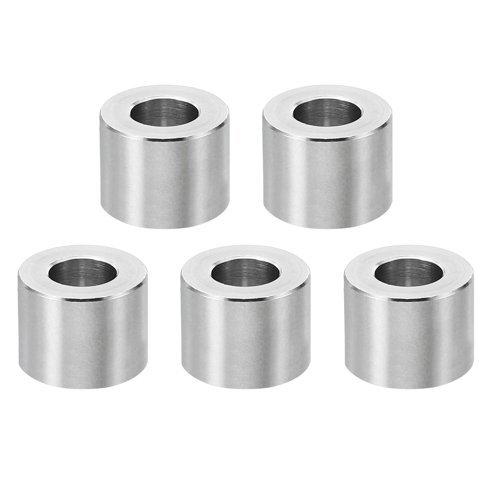 PATIKIL M6 Stainless Steel Spacers, 5 Pcs Metal Spacer Stainless Steel 6.2mm ID x 12mm OD x 10mm L Spacer Screw Standoff Round for 1/4" or M6 Screw Bolts — image 1