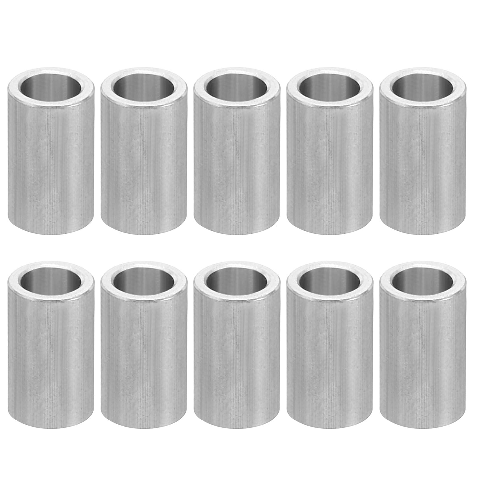 PATIKIL M4 Aluminum Spacers, 10 Pcs Metal Spacer Aluminum 4.1mm ID x 6mm OD x 10mm L Aluminum Spacer Screw Standoff Round for 5/32inch or M4 Screw Bolts