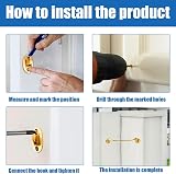 SISI UK Brass Cabin Hook & Eye 2 Inch Silent Door Catch with Screws view 3