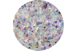 ZHIYUXI Crystal Fluorite Vase Filler, 0.22lbs, Polished Healing Chips for Decoration, Fish Tank Gravel, Succulent Plants, Home Decor