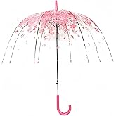 Clear Bubble Umbrella - Automatic Opening Clear Dome Umbrella with the Stylish J-Shaped Handle for Men and Women, Wedding, Outings and Large Group Gatherings, Graduations, Proms, or Daily City Walks