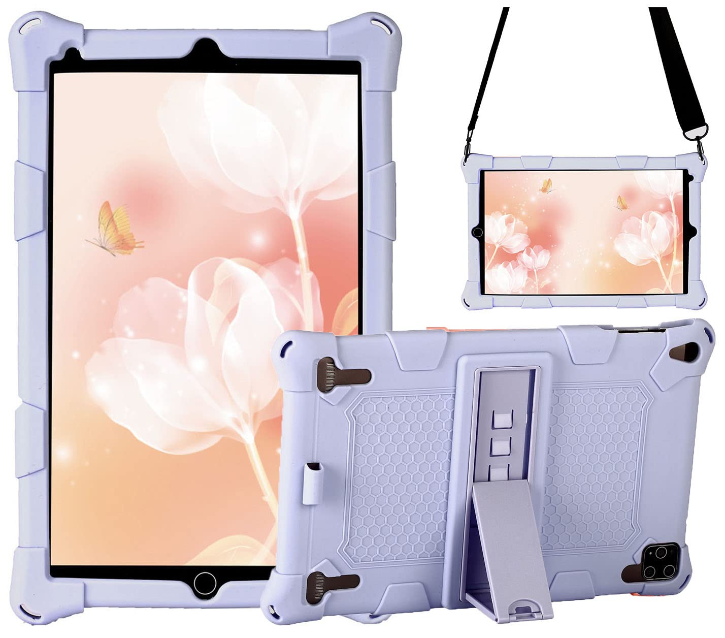 AKNICI DUODUOGO 10/AOYODKG 10.1 Rugged Case with Stand,Shoulder Strap,Slim Heavy Duty Soft Silicone Hard Bumper Shockproof Full Body Protective Case for DUODUOGO 10/AOYODKG 10.1,Purple