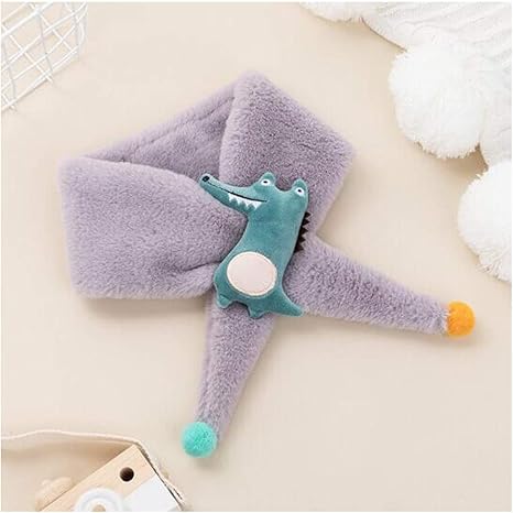 Rxdzy Bufanda Para Ninos Diseno De Dibujos Animados Color Gris