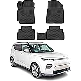 OMAC Floor Mats for Kia Soul 2020-2025 Car Mats All Weather 3D Custom Fit Rubber Mat Waterproof Odorless TPE Floor Liners Laser Measured Non-Slip (Black)