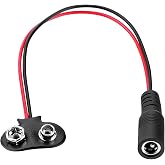 SZSWWPOR 9V Battery Eliminator Connector - Convert 9-Volt Powered Devices to Wall Adapter