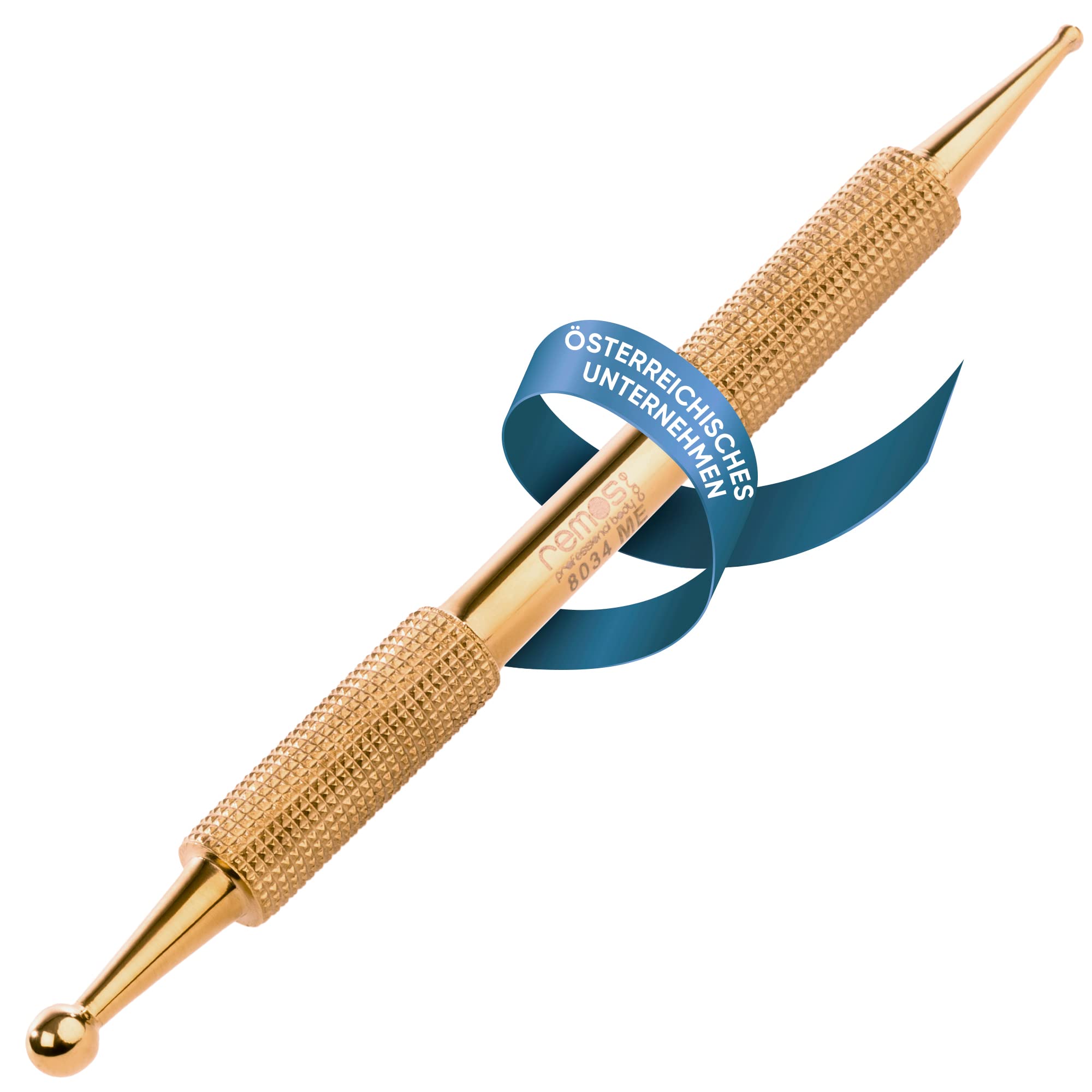 REMOS Acupressure & Meridian Pen - Brass - 10 cm Ball-Ø 1.5/3.5 mm