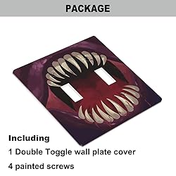 Pznen Big Monster Teeth Double Toggle Switch Covers