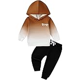 nilikastta Toddler Baby Boy Clothes Long Sleeve Gradient Color Design Hoodie With Pants 2pcs Fall Winter Outfit Set 1-5T
