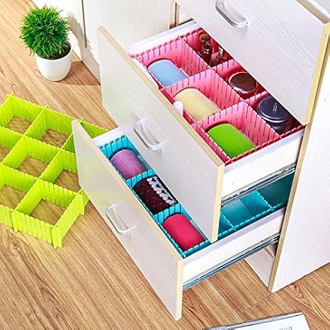 Connectwide Adjustable Diy Plastic Grid Drawer Closet Divider