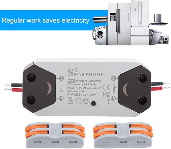 Fdit WiFi Inteligente Smart WiFi Interruptor Mando a Distancia Temporizador Inalmbrico WiFi Interruptor de Control Remoto Conector Compatible con Alexa Asistente Google y ifttt