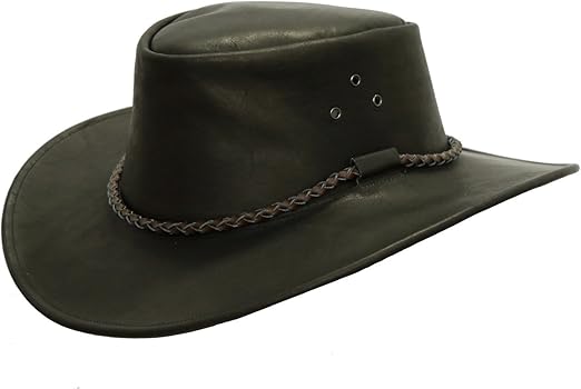 round leather hat