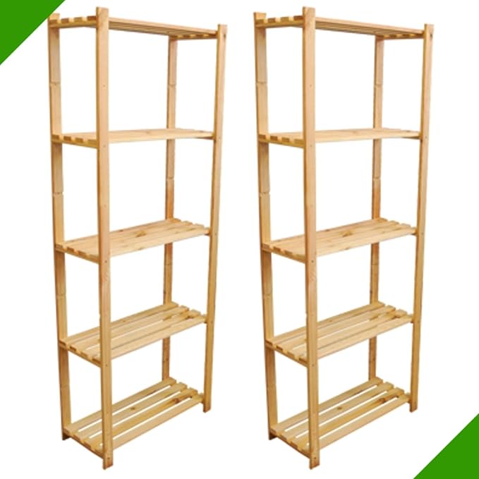 2 er Pack Regale Maße: 170 x 65 x 28 cm Holzregal ideal für Ordner Akten Bücher Schuhe Archiv Standregal Aufbewahrungsregal H
