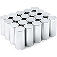 QWORK Lug Nut Covers Caps, Pack of 20 ABS Chrome Plastic Nut Caps, 33mm x 3-1/2" Cylinder Nut Cover, Thread On Fit, Screw-on Lug Nut Covers, for Semi Trucks, Trailers