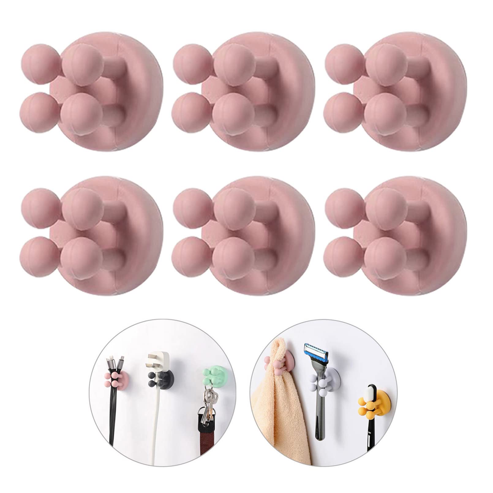 Photo 1 of ***MISSING PIECES*** iBetterLife 4Pcs Toothbrush Holders Wall Mounted - Self-Adhesive to Mirror for Clipping & Hanging Shower Razor Towel Plug Cable Key, Utility Hooks for Home Bathroom Kitchen Office Dorm Room Essentials