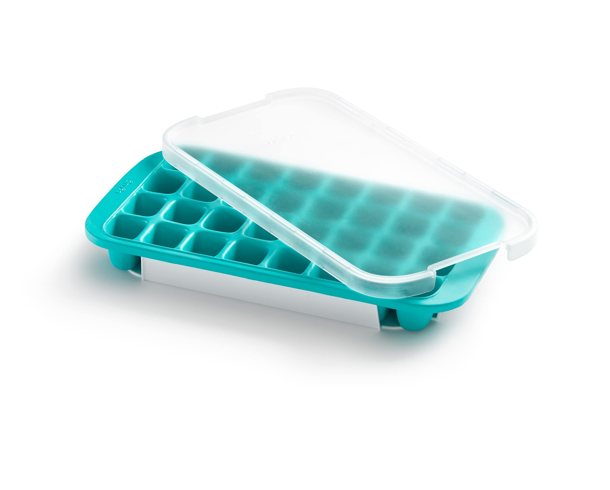 Lékué 0620100V08C050 Industrial Ice Cube Tray, SBS Rubber, Blue