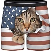 FeHuew Colorful Dog Cat Paw Print Funny Boxer Brief For Men Breathable Stretch Underwear Fun Novelty Gift