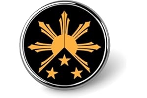 MHXYZHW Tribal Philippines Filipino Sun and Stars Flag Round Badge Brooch Pin Funny Print Lapel Tie Pins for Men Women Clothing Bags Decorative