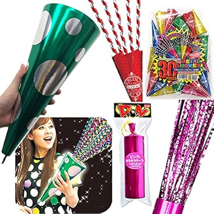 Amazon Co Jp パーティー クラッカー セット 33個入り 大容量 片付け不要 掃除不要 楽 簡単 飛び散らない 日本製 派手 ビックサイズ テープ 飛び出す 豪華 パーティーグッズ 盛り上げグッズ グッズ 沢山 いっぱい 誕生日 結婚式 余興 飲み会 年越し 大晦日 パーティー