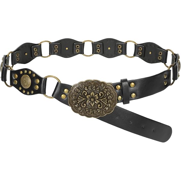 MSSIEJEW Pink Belt for Women Rock Punk Gothic Brown Star  display picture 3