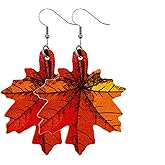 Thanksgiving Maple Leaf Earrings for Women,Faux Leather Teardrop Earrings Leather Turkey Pumpkin Dangle Earrings Autumn Jewelry Gifts Delicate Thanksgiving Gift