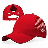 Girls Criss Cross Ponytail Hat Mesh Baseball Cap