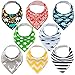 Baby Bandana Drool Bibs for Boys and Girls, Soft, Highly Absorbent, Comfortable, Hypoallergenic, 100% Organic Cotton for Drooling and Teething, Baby Shower Unisex 8-Pack Gift Set by Klim and Leo