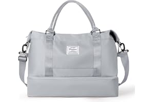 HYC00 Travel Duffel Bag, Sports Tote Gym Bag, Shoulder Weekender Overnight Bag for Women