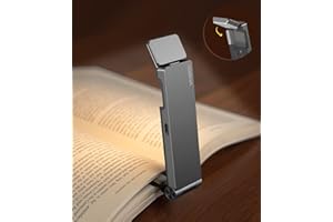 VTIGER Reading Light, USB Rechargeable Book Light for Reading in Bed,Foldable Clip-on LED Booklight, 3 Amber Colors & 4 Brightness Dimmable,Long Lasting Portable Bookmark Lamp for Book Lovers, Kids