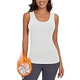 WOWENY Women Sleeveless Thermal Tank Top for Cold Weather Fleece Lined Underwear Top Warm Camisole Base Layer Vest Lingerie