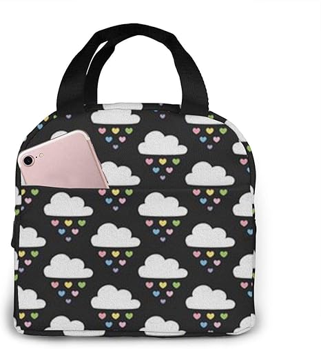 Amazon 保冷バッグ ランチバッグ かわいい雲 大容量 保冷 保温 前ポケット付き お弁当 ショッピング ピクニック 洗える 軽量 防水 大きめ 和風 人気 新式 おしゃれ メンズ レディース 学生 通勤 学校 ランチバッグ ランチ巾着 ランチベルト オンライン通販