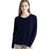 Chanyarn Women's 100% Pure Cashmere Cardigan Crew Neck Long Sleeve 2025 Fall Winter Warm Soft Knit Cardigan Sweater