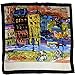 ETSYG 32’’ Silk Scarf Women’s Oil Painting House Pattern Large Square Satin Headscarf Headdress