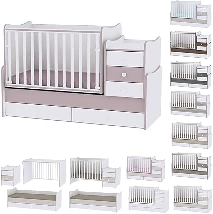 Lit Bebe Evolutif Combine Maxi Plus Blanc Cappucino Lorelli Le Lit Se Transforme En Lit D Adolescent Bureau Armoire Multifonction Amazon Fr Bebes Puericulture