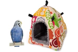 KEERSI Bird Nest House Hanging Hammock Bed Toy for Small Medium Pet Parrot Parakeet Cockatiel Conure Cockatoo Amazon Lovebird Budgie Finch Canary Hamster Rat Gerbils Chinchilla Cage Stand Perch