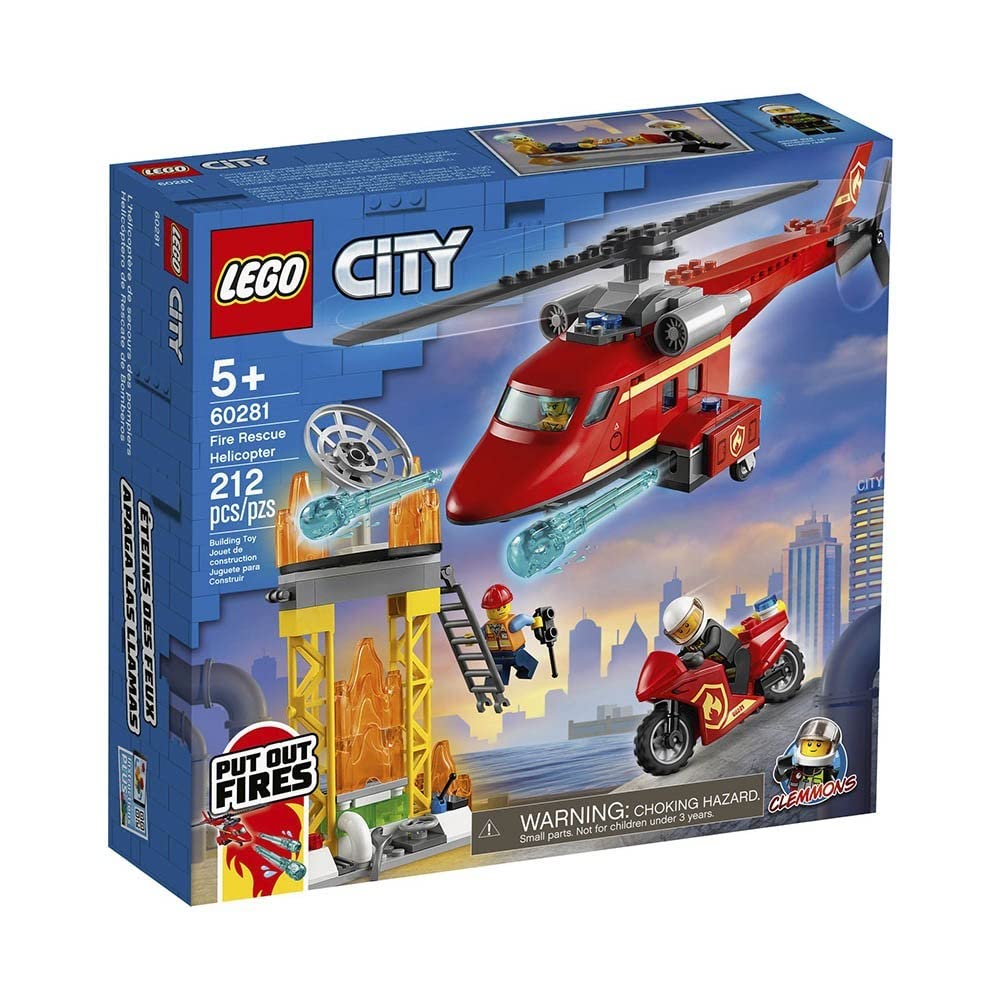 LEGO City Fire Rescue Helicopter 60281 Kit de construcción; Juguete de bombero y juego divertido para niños, nuevo 2021 (212 piezas)