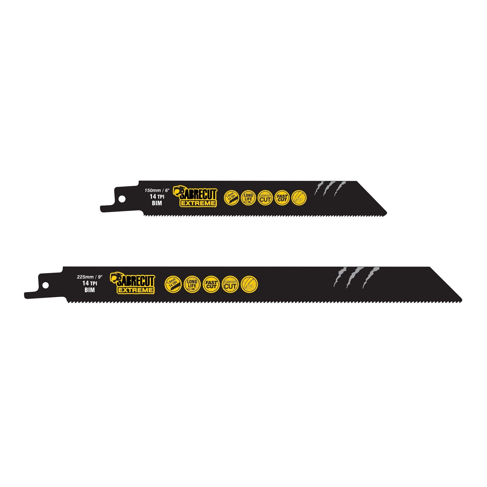 2 x SabreCut SCRSK2BF 150mm 225mm 14 TPI S922BF S1122BF Fast Wood and Metal Cutting Reciprocating Sabre Saw Blades