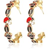 Game Day Earrings for Women (Heavy Earrings) Football Earrings for Mom Fashion Football Mom Sports Jewelry Game Day Outfit Accessories