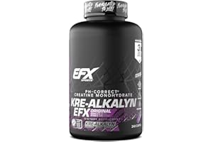 EFX Sports Kre-Alkalyn EFX | pH Correct Creatine Monohydrate Pill Supplement | Strength, Muscle Growth & Performance | 120 Servings, 240 Capsules